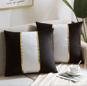 Pack Of 2 Decorative Velvet Cushion Covers-Black