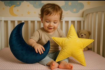 Pack of 2 Soft Velvet Baby Cot And Bedroom Decorative Pillow Set