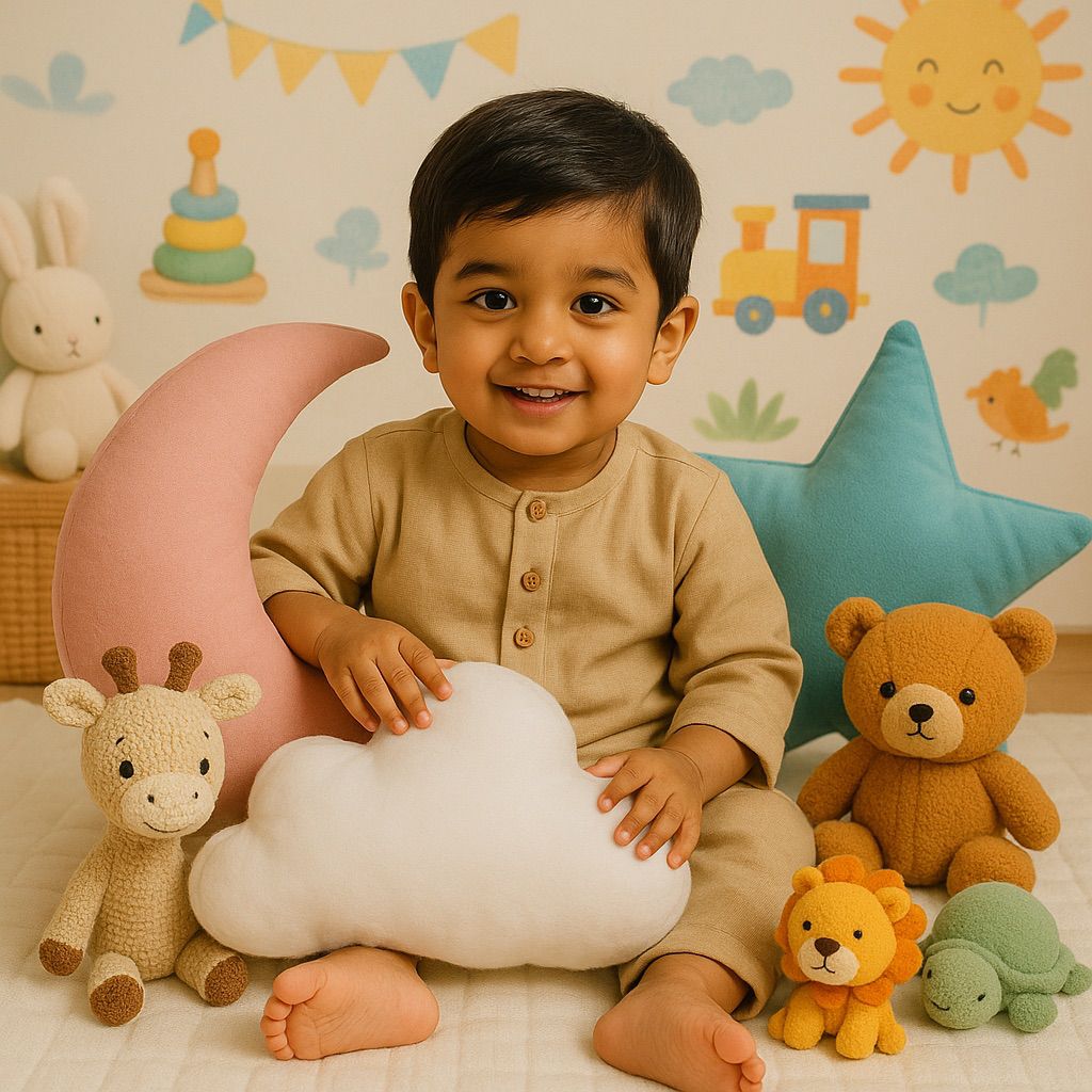 Super Soft Velvet Pack of 3 Kids Decorative Room/Cot pillow set