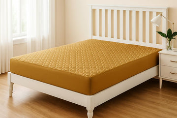Ultrasonic Cotton Quilted Fitted Waterproof Mattress Protector-Double Bed