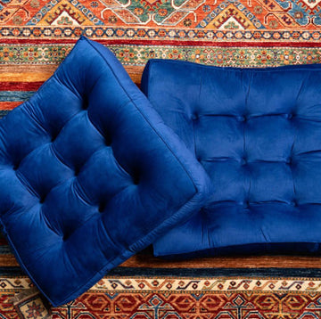 Pack Of 2 Square Velvet Floor Cushions