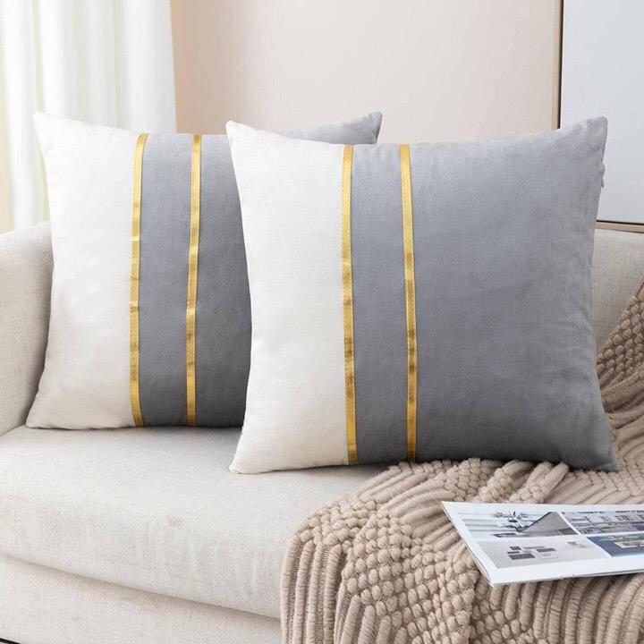 Pack Of 2 Decorative Cushion Covers- Grey