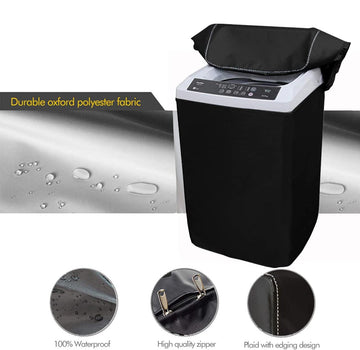 Top load Waterproof Washing Machine Protector- Black