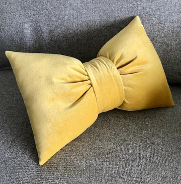 Velvet Decorative Filled Bow Pillow 12*20 Inches