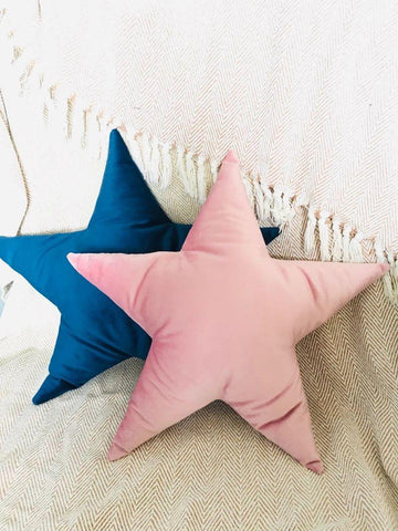 Pack Of 2 Soft Velvet Star Cushions
