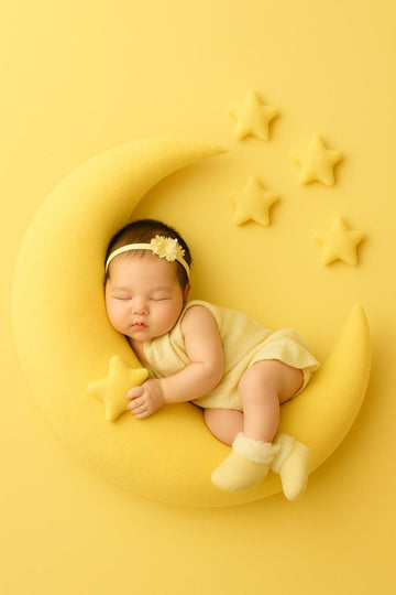 Soft Velvet Baby Moon & Star Cushion Set-Newborn Photography Props & Nursery Decor