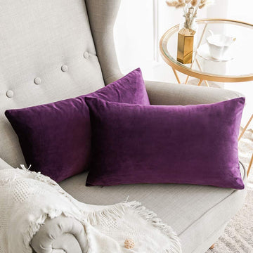 Pack Of 2 Velvet Rectangular Sofa pillow Covers 12*20 inches