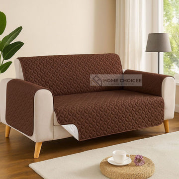 Ultrasonic 100% Cotton Quilted Sofa Covers- Chocolate Brown