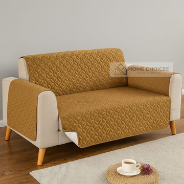 Ultrasonic 100% Cotton Quilted Sofa Covers- Copper Brown