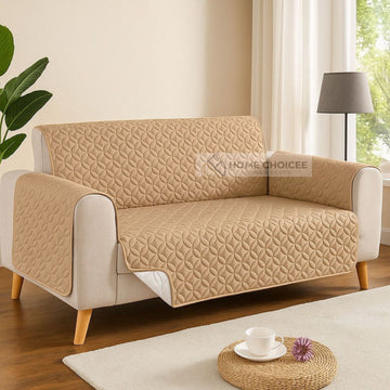 Ultrasonic 100% Cotton Quilted Sofa Covers- Beige