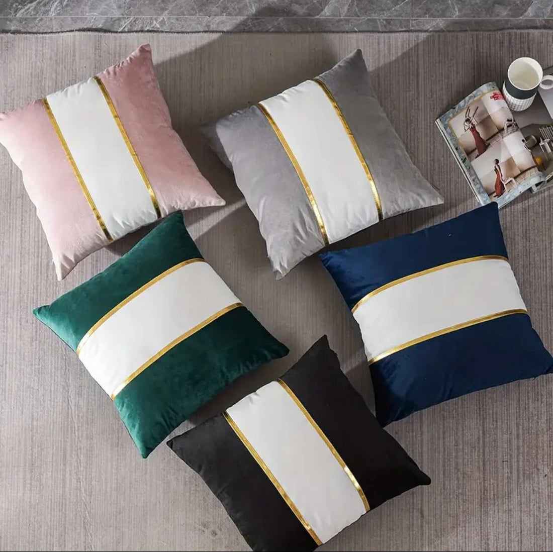 Pack Of 2 Decorative Velvet Cushion Covers-Pink