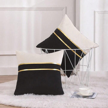 Pack of 2 Decoartive Velvet Cushion Covers- Black