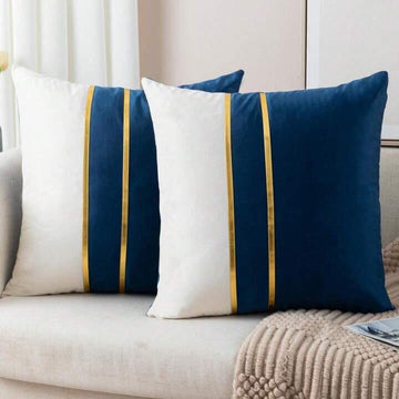 Pack Of 2 Decorative Velvet Cushion Covers- Blue