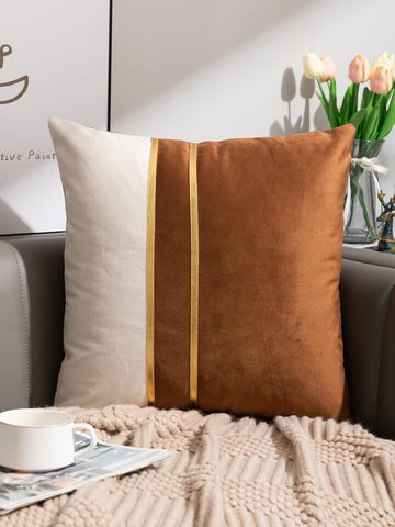 Pack Of 2 Decorative Velvet Cushion Covers- Brown