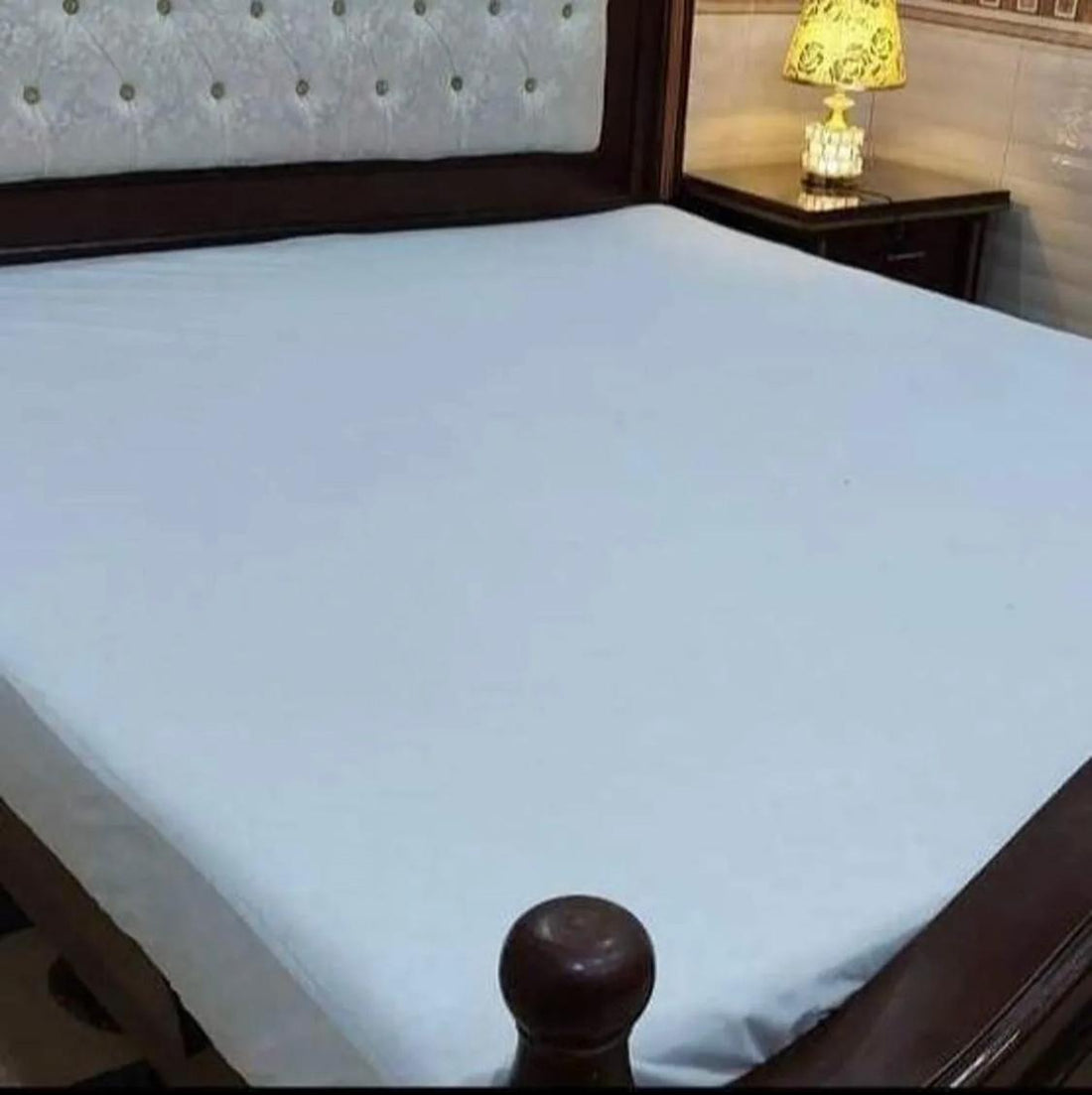 Cotton Terry Fitted Waterproof Mattress Protector-White