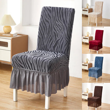 Embossed Zebra Velvet Chair Covers- Grey