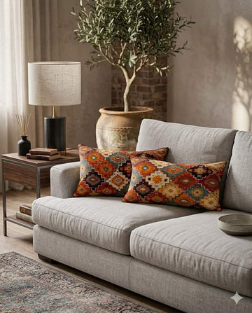 Printed Velvet Rectangular Sofa pillow Covers 12*22 inches