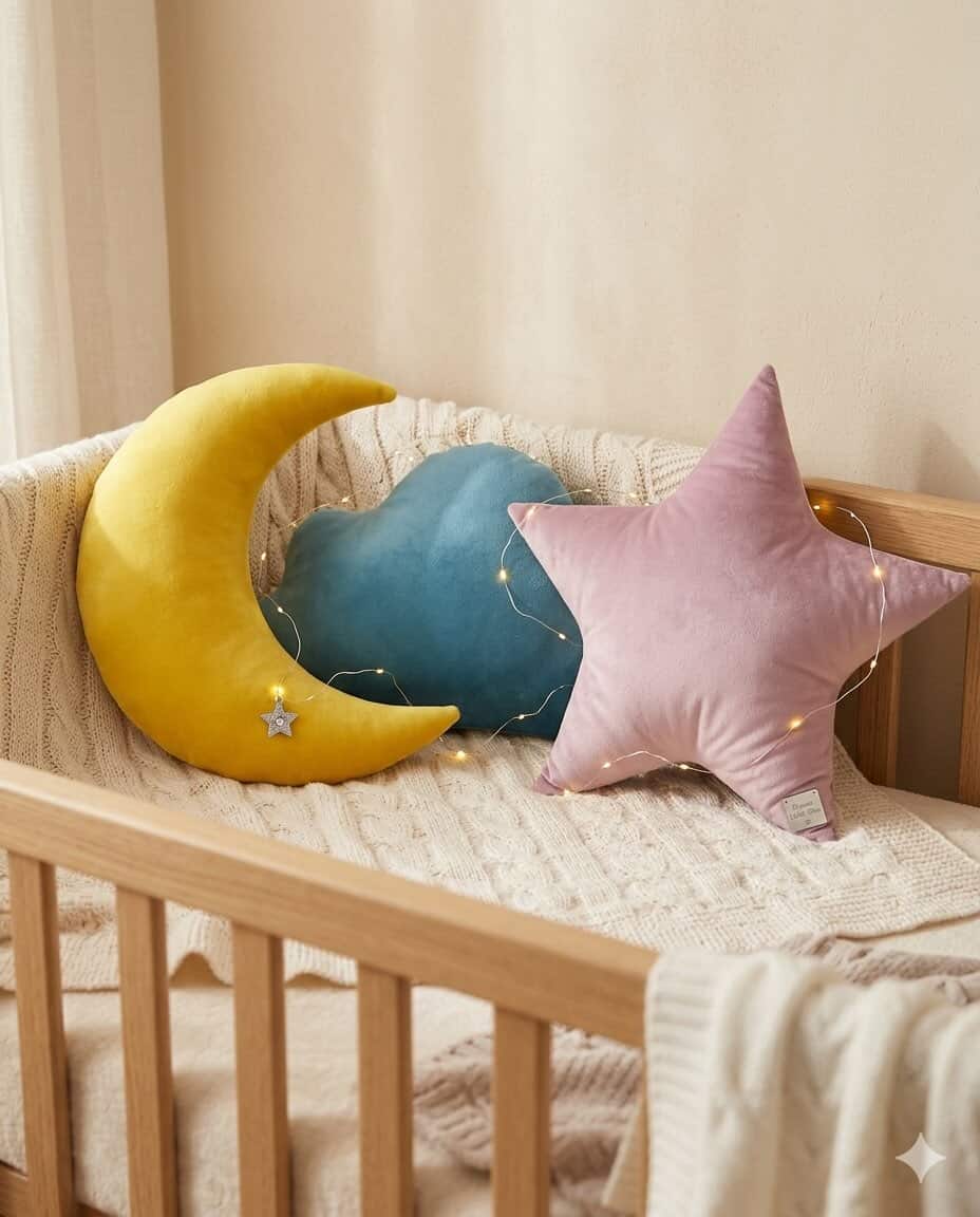 Super Soft Velvet Pack of 3 Kids Decorative Room/Cot pillow set