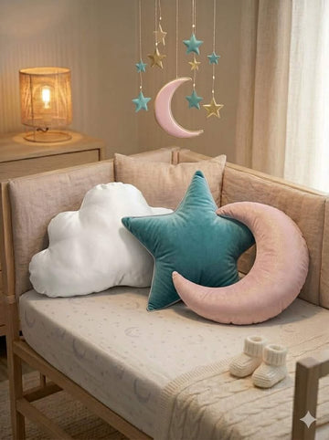 Super Soft Velvet Pack of 3 Kids Decorative Room/Cot pillow set