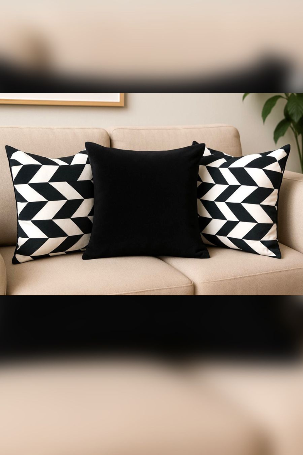Pack Of 3 Filled Printed Velvet Cushions