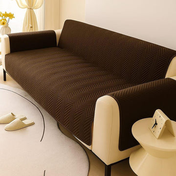 Ultrasonic 100% Cotton Quilted Sofa Covers- Chocolate Brown