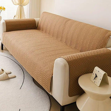 Ultrasonic 100% Cotton Quilted Sofa Covers- Copper Brown