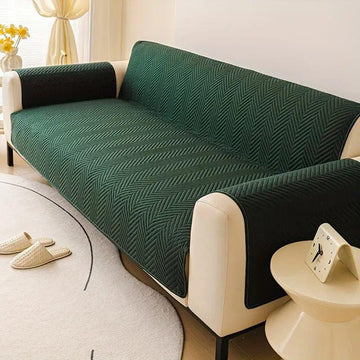 Ultrasonic 100% Cotton Quilted Sofa Covers- Green