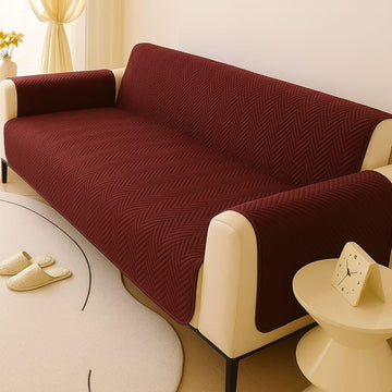 Ultrasonic 100% Cotton Quilted Sofa Covers- Maroon