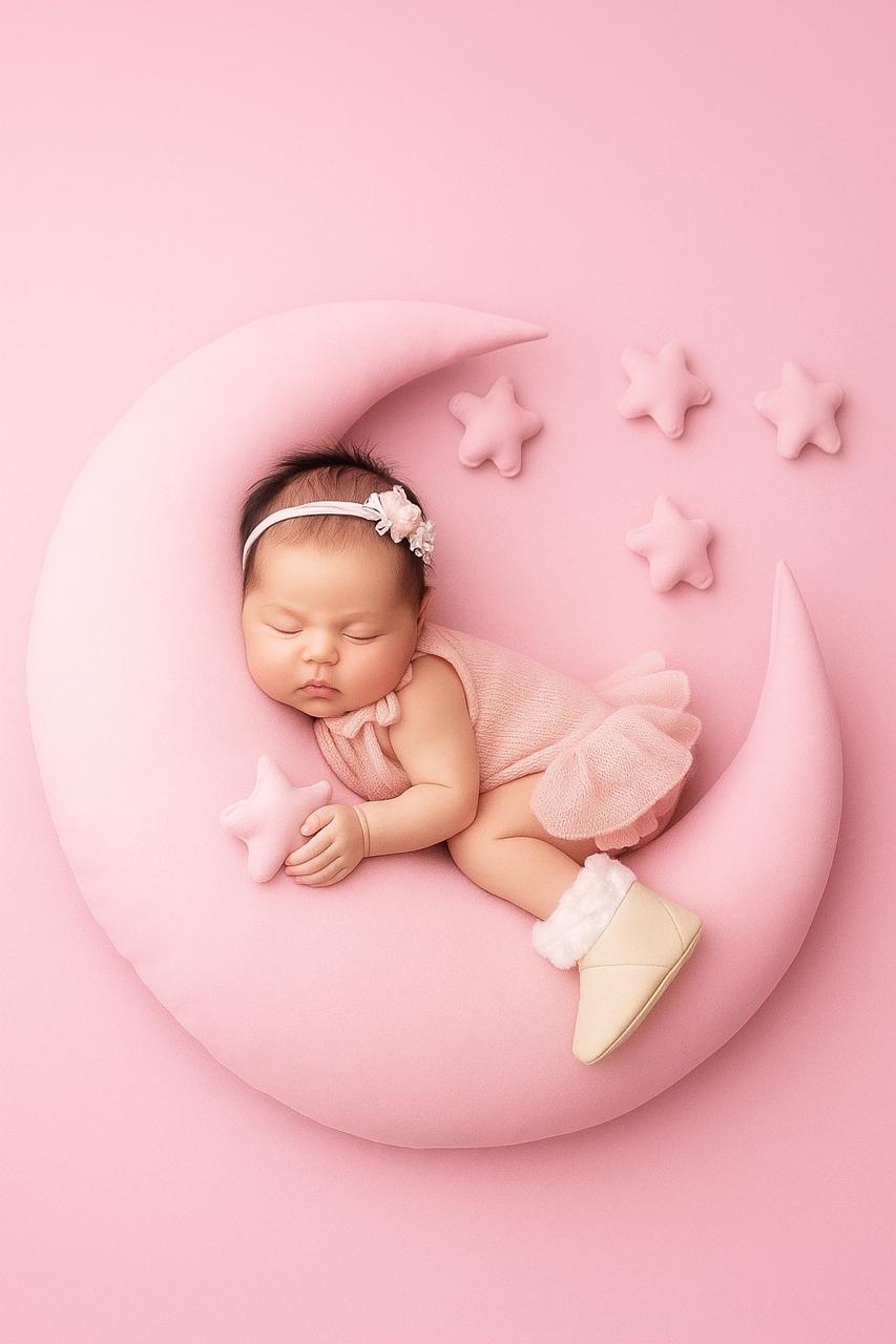 Soft Velvet Baby Moon & Star Cushion Set-Newborn Photography Props & Nursery Decor