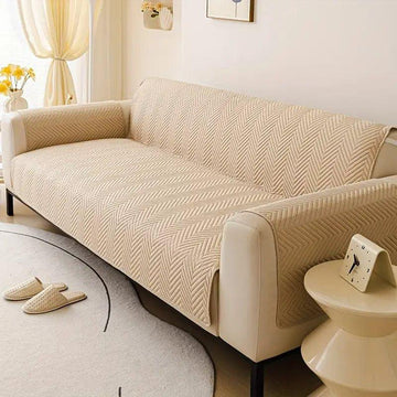 Ultrasonic 100% Cotton Quilted Sofa Covers- Beige