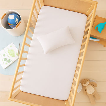 2 Piece Baby Crib Set- Velvet Fitted Sheet+1 Filled Pillow