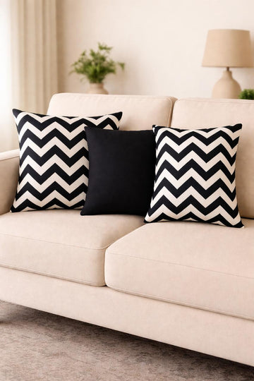 Pack Of 3 Filled Printed Velvet Cushions